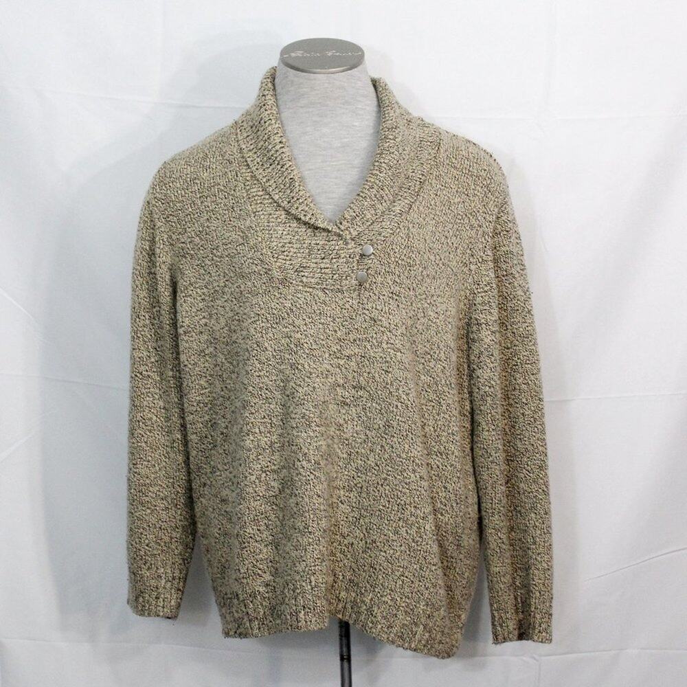 Karen Scott Woman Tan Two Button Sweater Size 2X